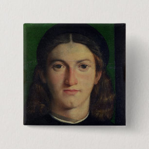 Portrait of a Young Man, c.1505 (oil on panel) 15 Cm Square Badge