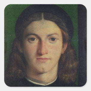 Portrait of a Young Man, c.1505 (oil on panel) Square Sticker