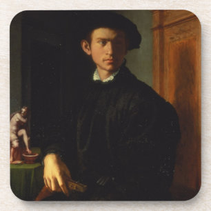 Portrait of a young man, c.1532-40 (oil on panel) coaster