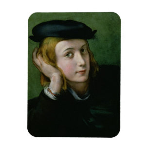 Portrait of a Young Man (oil on panel) Magnet