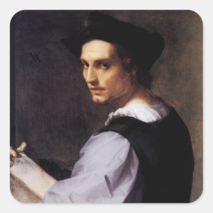 Portrait of a Young Man Square Sticker