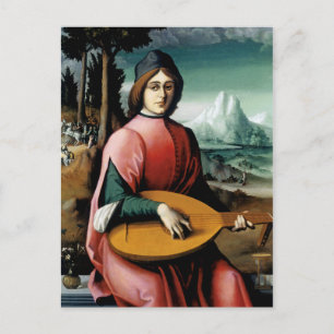 Portrait of a Young Man with a Lute Postcard