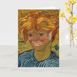 Portrait of a Young Man with Cornflower, Van Gogh Card