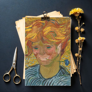 Portrait of a Young Man with Cornflower, Van Gogh Tissue Paper