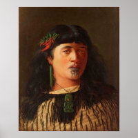 'Portrait of a Young Maori Woman with Moko'