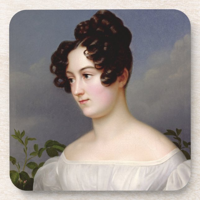 Portrait of a Young Woman, 1827 (oil on canvas) Coaster (Front)