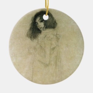 Portrait of a young woman, 1896-97 ceramic tree decoration