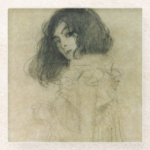 Portrait of a young woman, 1896-97 glass coaster
