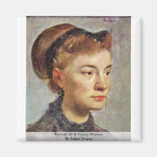Portrait Of A Young Woman By Edgar Degas Magnet