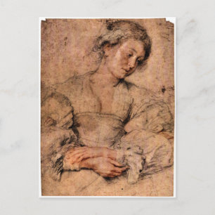 Portrait of a young woman by Paul Rubens Postcard