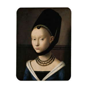 Portrait of a Young Woman (by Petrus Christus) Magnet