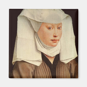 Portrait of a Young Woman in a Pinned Hat, c.1435 Magnet