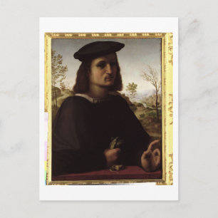 Portrait of a Youth with Gloves, 1514 (oil on pane Postcard