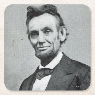 Portrait of Abe Lincoln 1 Square Paper Coaster