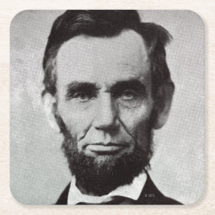 Portrait of Abe Lincoln 2 Square Paper Coaster