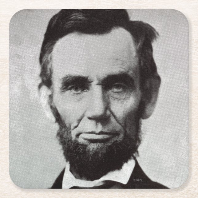 Portrait of Abe Lincoln 2 Square Paper Coaster (Front)