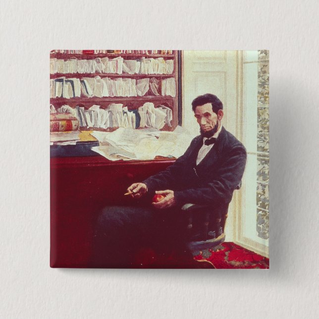 Portrait of Abraham Lincoln 15 Cm Square Badge (Front)