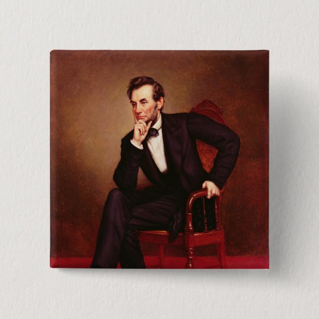 Portrait of Abraham Lincoln 15 Cm Square Badge (Front)