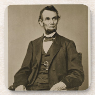 Portrait of Abraham Lincoln (1809-65) (b/w photo) Coaster