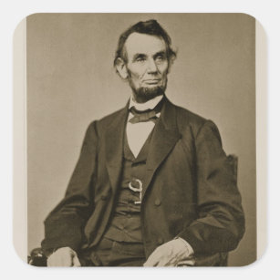 Portrait of Abraham Lincoln (1809-65) (b/w photo) Square Sticker