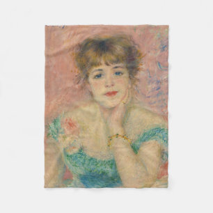 Portrait of Actress Jeanne Samary, Auguste Renoir Fleece Blanket
