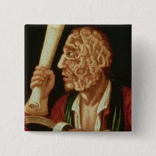 Portrait of Adam (oil) 15 Cm Square Badge