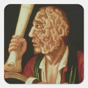 Portrait of Adam (oil) Square Sticker