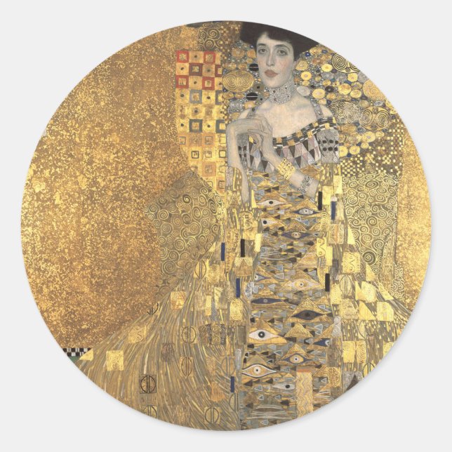 Portrait of Adele Bloch-Bauer 1, Klimt Art  Classic Round Sticker (Front)