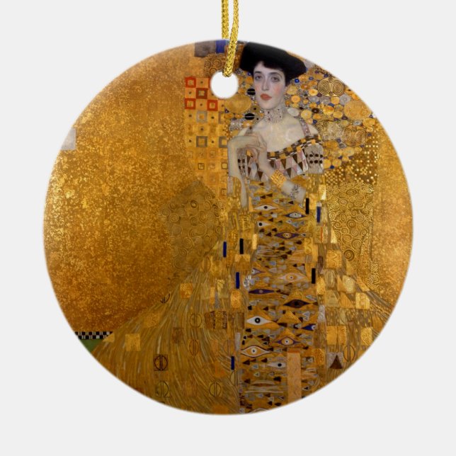 Portrait of Adele Bloch Bauer Ceramic Tree Decoration (Front)