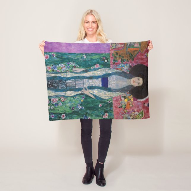 Portrait of Adele Bloch Bauer, Gustav Klimt Fleece Blanket (In Situ)