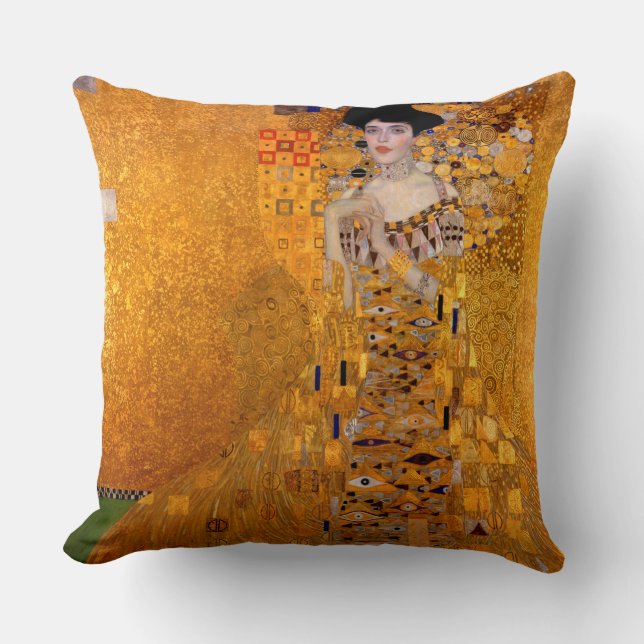 Portrait of Adele Bloch-Bauer I, 1907 by Klimt Cushion (Front)