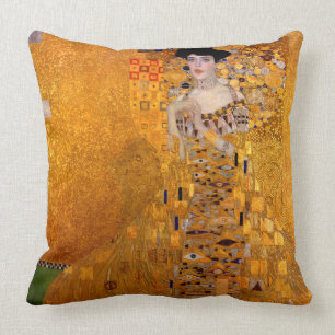 Portrait of Adele Bloch-Bauer I, 1907 by Klimt Cushion