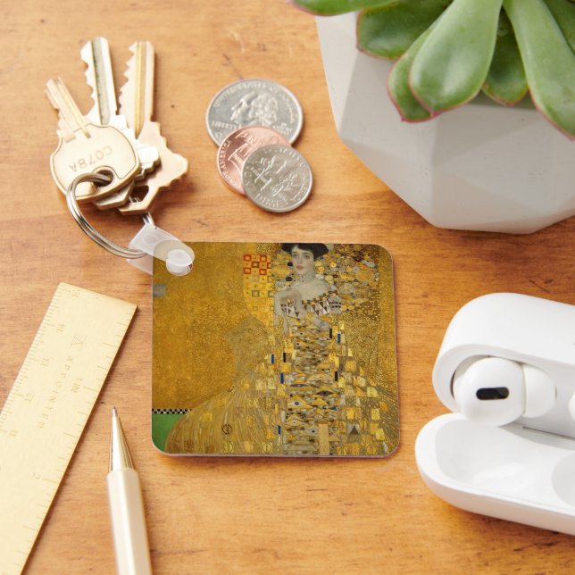 Portrait of Adele Bloch-Bauer I by Gustav Klimt Key Ring (Desk)