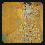 Portrait of Adele Bloch-Bauer I by Gustav Klimt Square Sticker<br><div class="desc">Portrait of Adele Bloch-Bauer I (1903-1907) by Gustav Klimt is a vintage Victorian Era Symbolism fine art portrait painting. Portrait of Adele Bloch-Bauer I is also known as The Lady in Gold or the Woman in Gold. The portrait shows Adele Bloch-Bauer sitting on a golden chair in front of a...</div>
