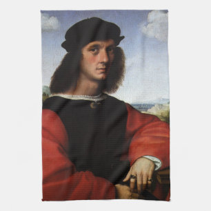 Portrait of Agnolo Doni by Raphael Sanzio Tea Towel