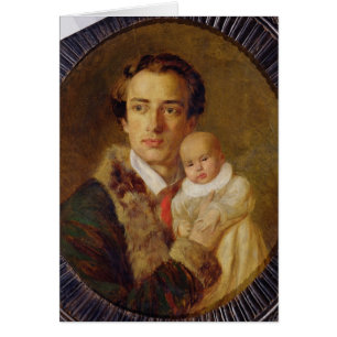 Portrait of Alexander Herzen with his son, 1840