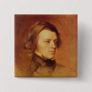 Portrait of Alfred Lord Tennyson 15 Cm Square Badge