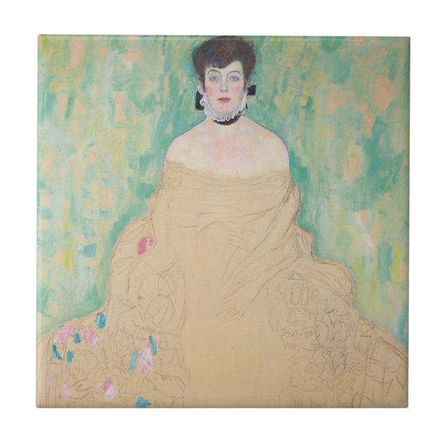 Portrait of Amalie Zuckerkandl by Gustav Klimt Ceramic Tile (Front)
