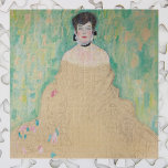 Portrait of Amalie Zuckerkandl by Gustav Klimt Jigsaw Puzzle<br><div class="desc">The Unfinished Portrait of Amalie Zuckerkandl (1917) by Gustav Klimt is a vintage Victorian Era Symbolism fine art portrait painting featuring a woman seated with her arms folded towards her and her off the shoulder gown flowing to the floor. Art critics predict that this piece would have incorporated Klimt's classic...</div>