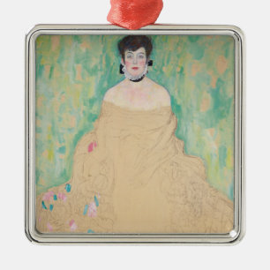 Portrait of Amalie Zuckerkandl by Gustav Klimt Metal Ornament
