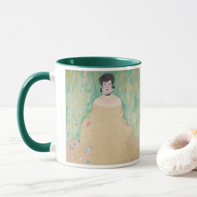 Portrait of Amalie Zuckerkandl by Gustav Klimt Mug (With Donut)