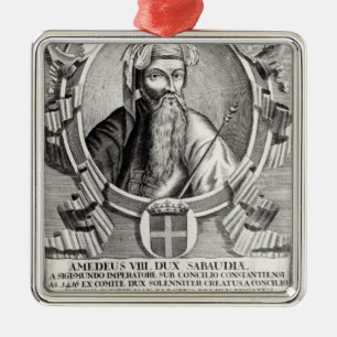 Portrait of Amedee VIII Le Pacifique Metal Ornament