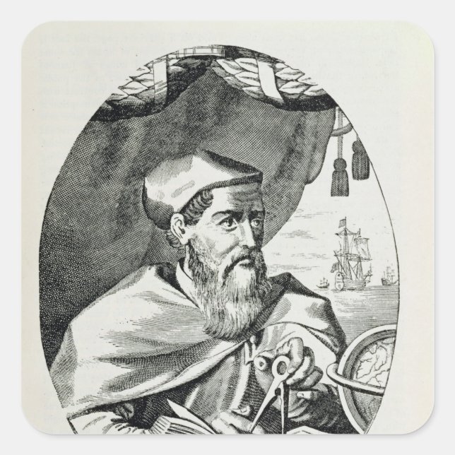 Portrait of Amerigo Vespucci Square Sticker (Front)