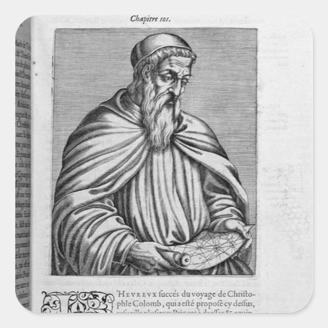 Portrait of Amerigo Vespucci Square Sticker (Front)