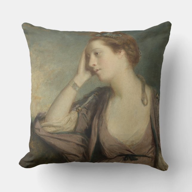Portrait of an Annoyed Woman  Cushion (Front)