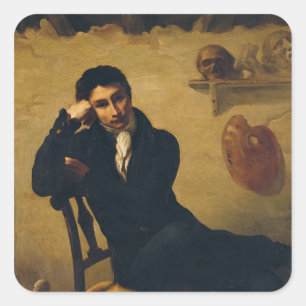 Portrait of an Artist in his Studio Square Sticker