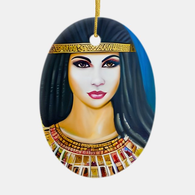 Portrait of an Egyptian Princess Ceramic Ornament (Front)