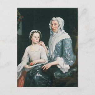 Portrait of an Elderly Lady and a Young Girl Postcard