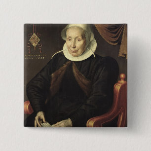 Portrait of an Elderly Woman, 1603 15 Cm Square Badge