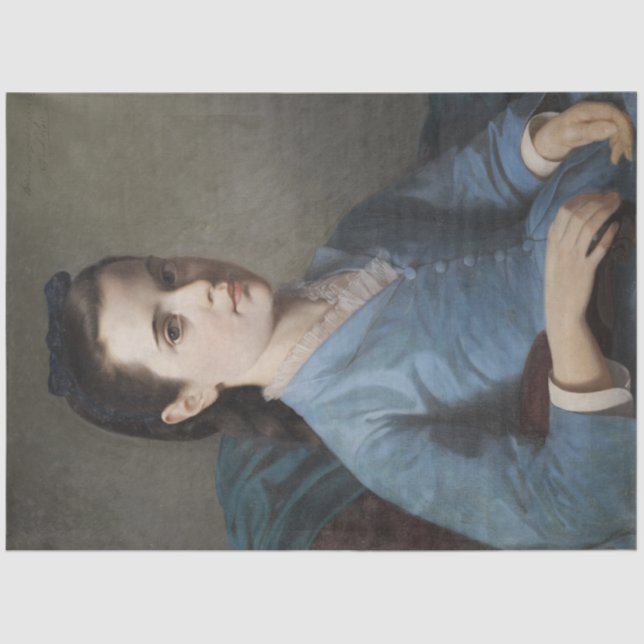 Portrait of an Elegant Girl (by Leloir) Tissue Paper (Front)